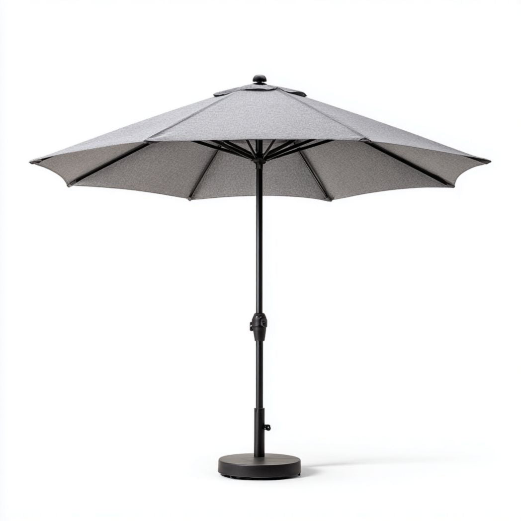 Ombrellone da giardino tondo in alluminio e poliestere grigio Ø 270 cm