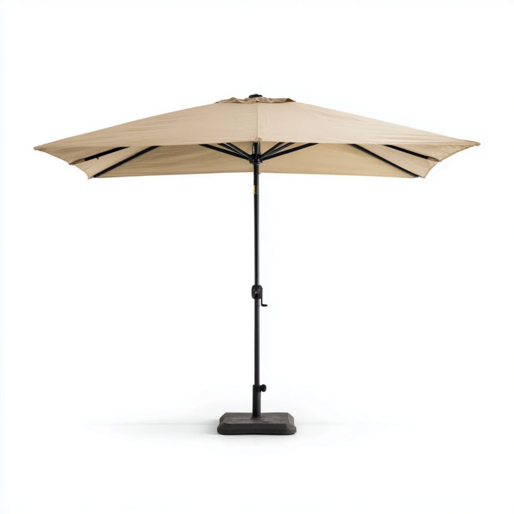 Ombrellone da giardino rettangolare in alluminio e poliestere beige 200x300 cm